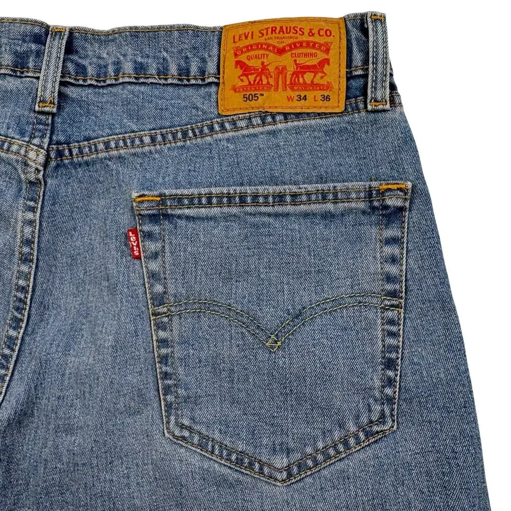 Levi's 505 Jeans Men's 34x36 Blue Medium Wash Denim